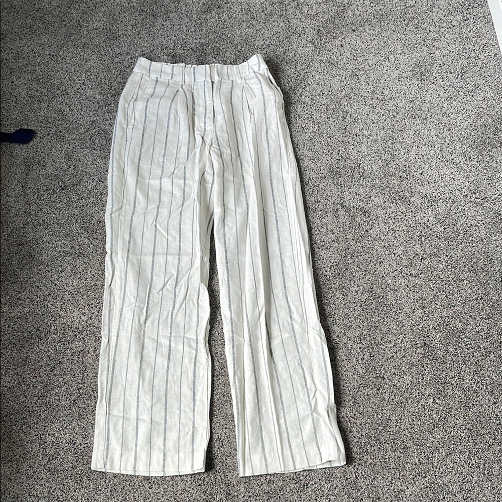 Old Navy White Striped Trousers